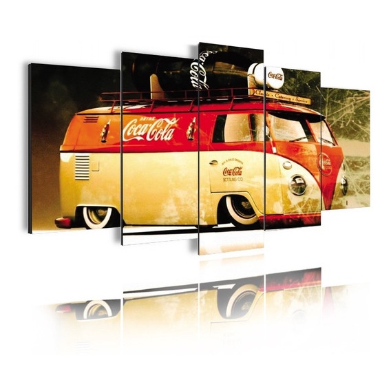 QUADROS DECORATIVOS 5 PEÇAS MDF KOMBI COCA COLA