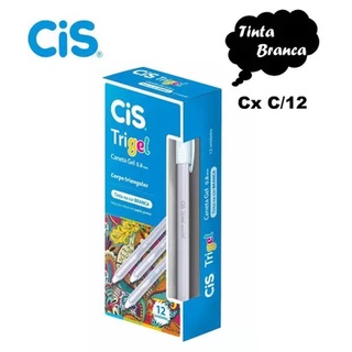 12 Caneta Branca Trigel CIS 0.8 mm Gel Pastel - Papelaria e Material ...