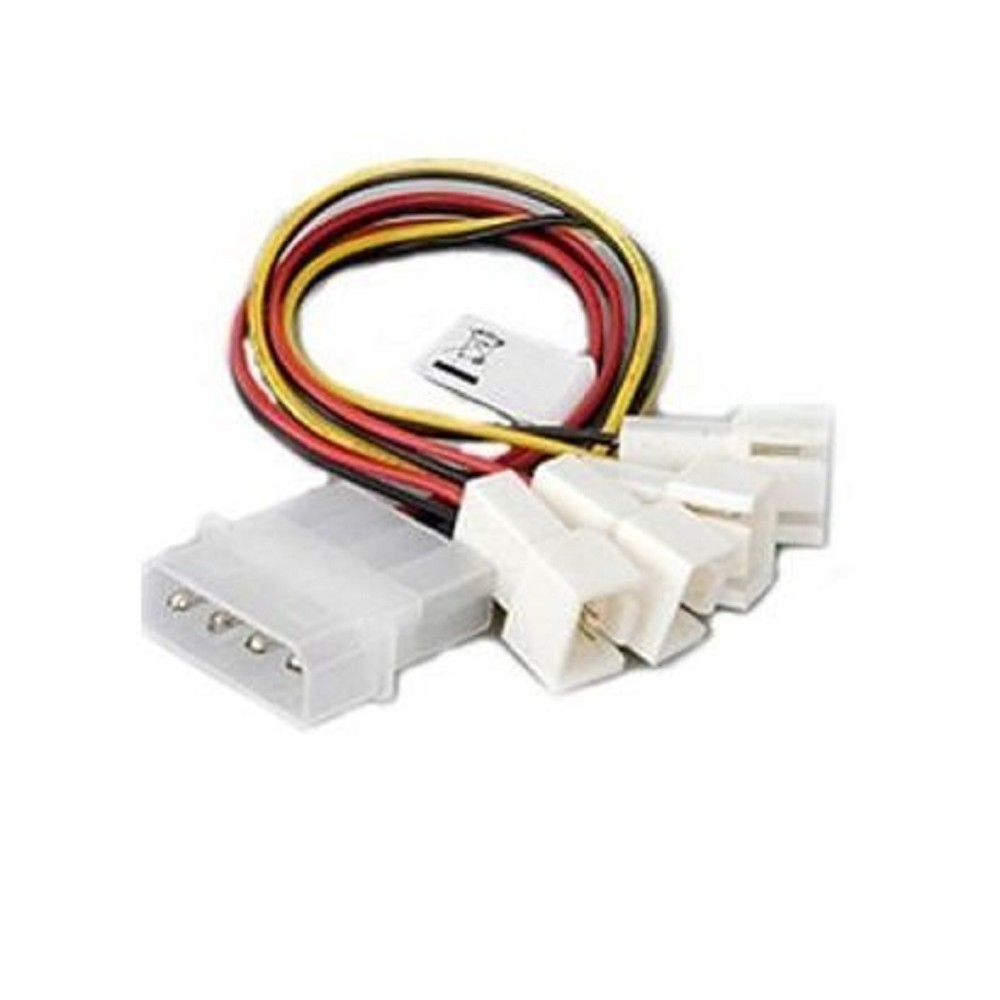 Cabo adaptador Multi-fan 1M x 4M Multi Cooler para Fonte PSU Fonte tipo Molex Ventilador Ventoinha
