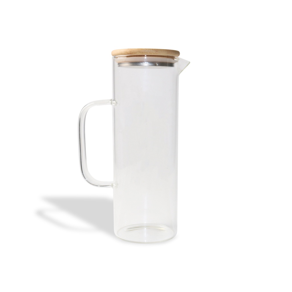 JARRA DE VIDRO COM TAMPA DE BAMBU 1L - OIKOS em Oferta na Shopee