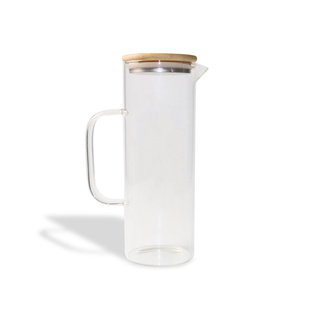 JARRA DE VIDRO COM TAMPA DE BAMBU 1L - OIKOS em Oferta na Shopee