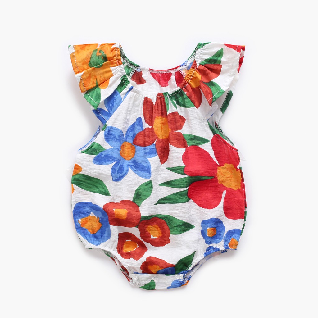 Bodysuits Da Menina Do Bebê De Algodão Flor Bebê Recém-Nascido Roupas De Verão Para O Bebê Meninas em Oferta na Shopee