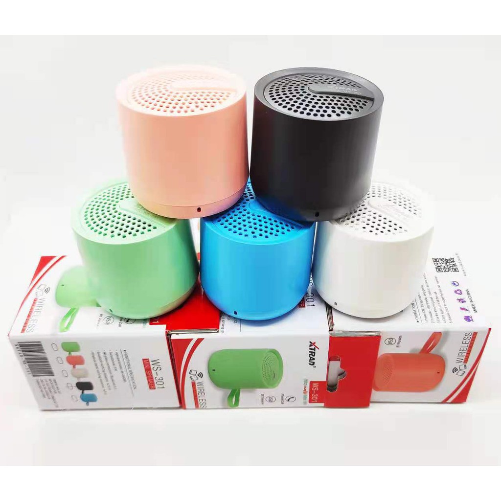 Mini Caixinha Caixa de Som bluetooth portátil sem fio colorida macaron som estéreo 5W WS-301 marca XTRAD