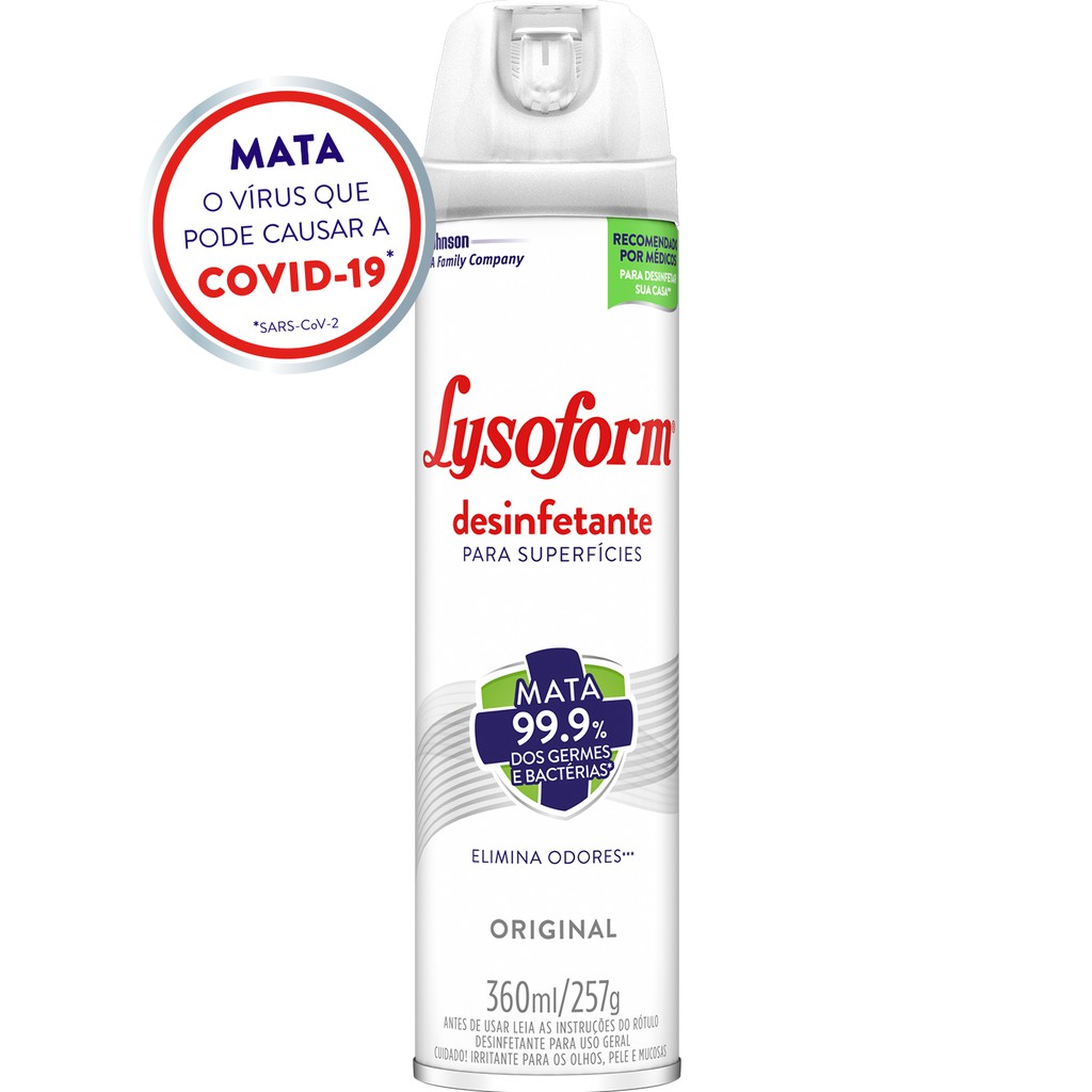 Lysoform Aerosol Mata Covid Spray Bactericida e Mata 99,99% dos Virus em Oferta na Shopee