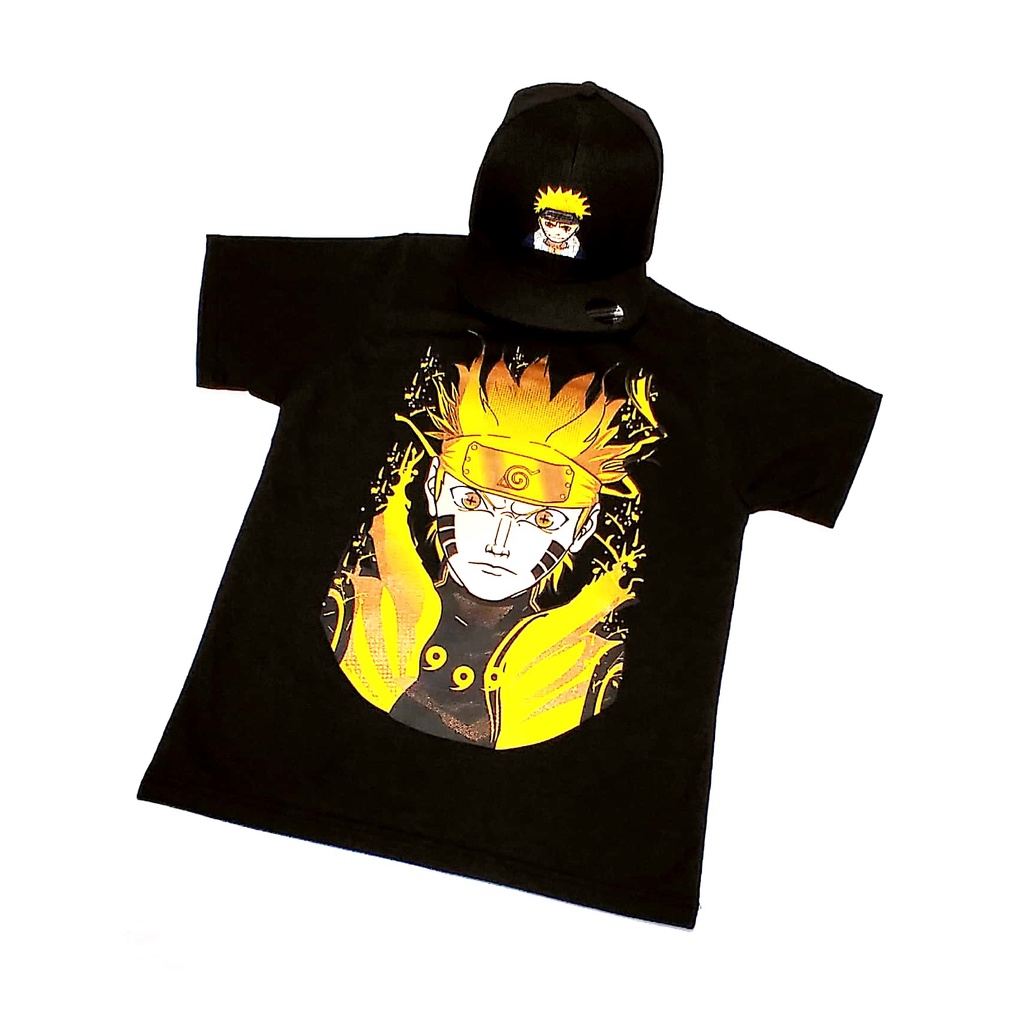 Kit Camiseta Naruto Infantil + Boné Infantil Bordado Lançamento