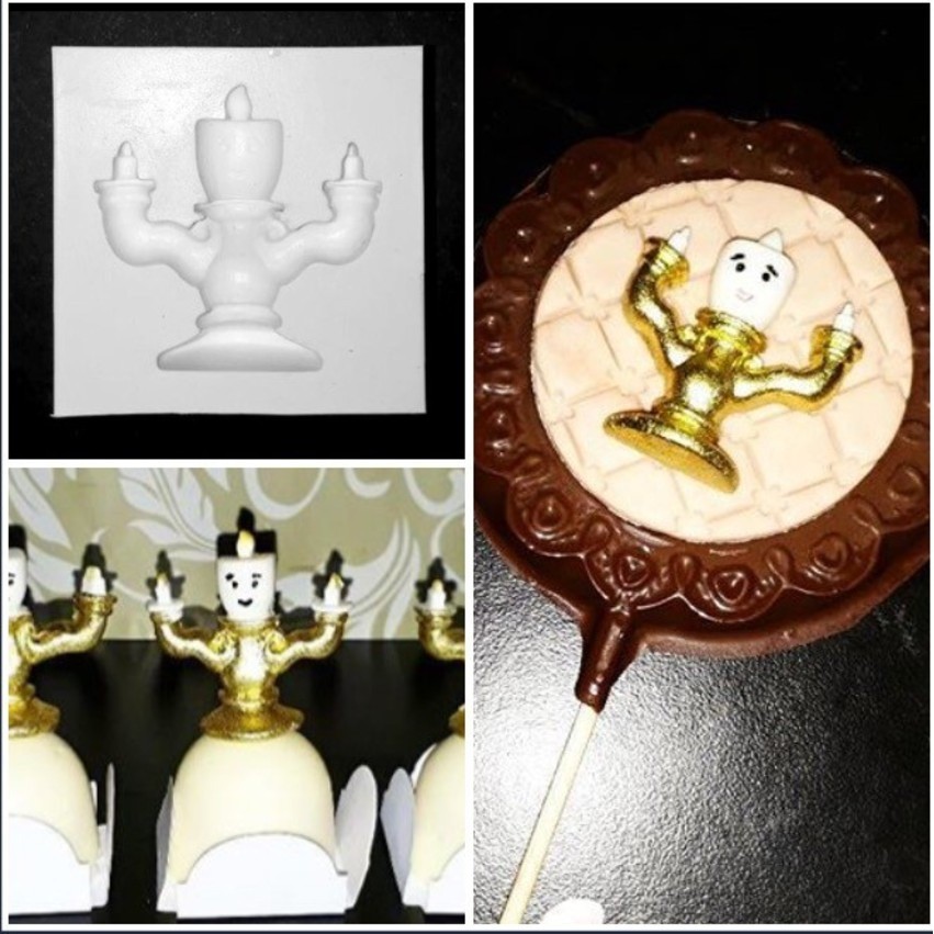 Molde Silicone Candelabro Bela E A Fera Confeitaria Biscuit