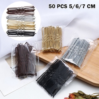 50 Pcs 5/6/7 Cm Em Forma De U Grampos De Cabelo Simples Onda Barrettes De Metal Nupcial Pinos Penteado Ferramentas De Beleza