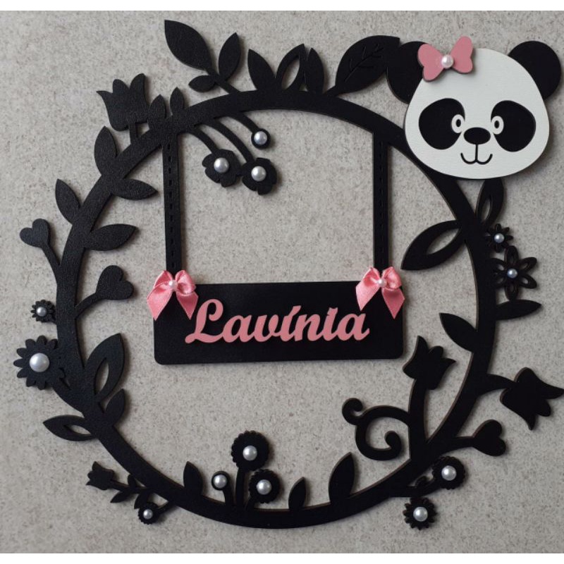 Porta maternidade panda, para menina ou menino