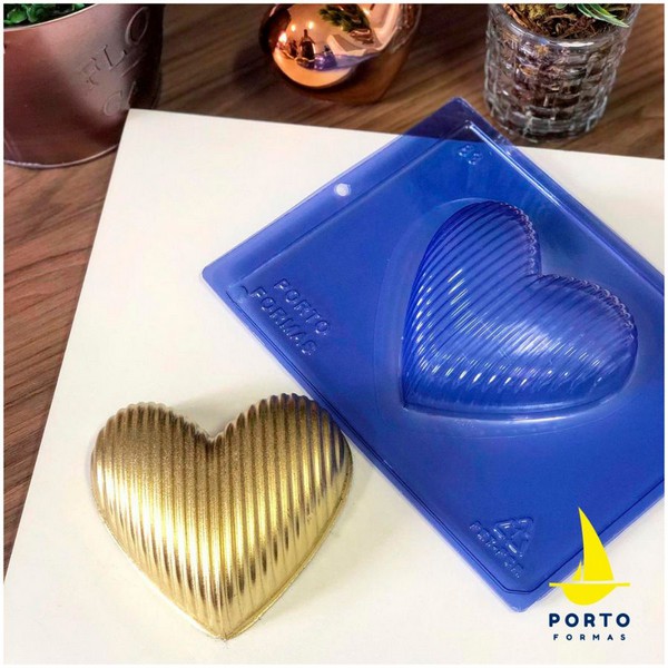 1~5 Forma Porto Com Silicone ovo de pascoa (3 partes) Para Chocolate CORAÇÃO LISTRINHA – CÓD p83 em Oferta na Shopee