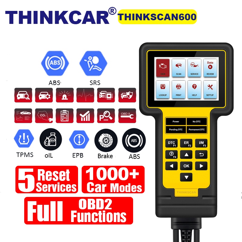 Ferramenta De Diagnóstico THINKSCAN TS600 OBD2 Para ABS SRS OBDII Leitor De Código Suporte 5 Serviços De Redefinição Thi