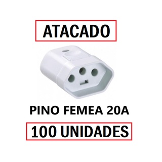 KIT 100 Pino Plug Fêmea 3p 20 A ( Atacado )