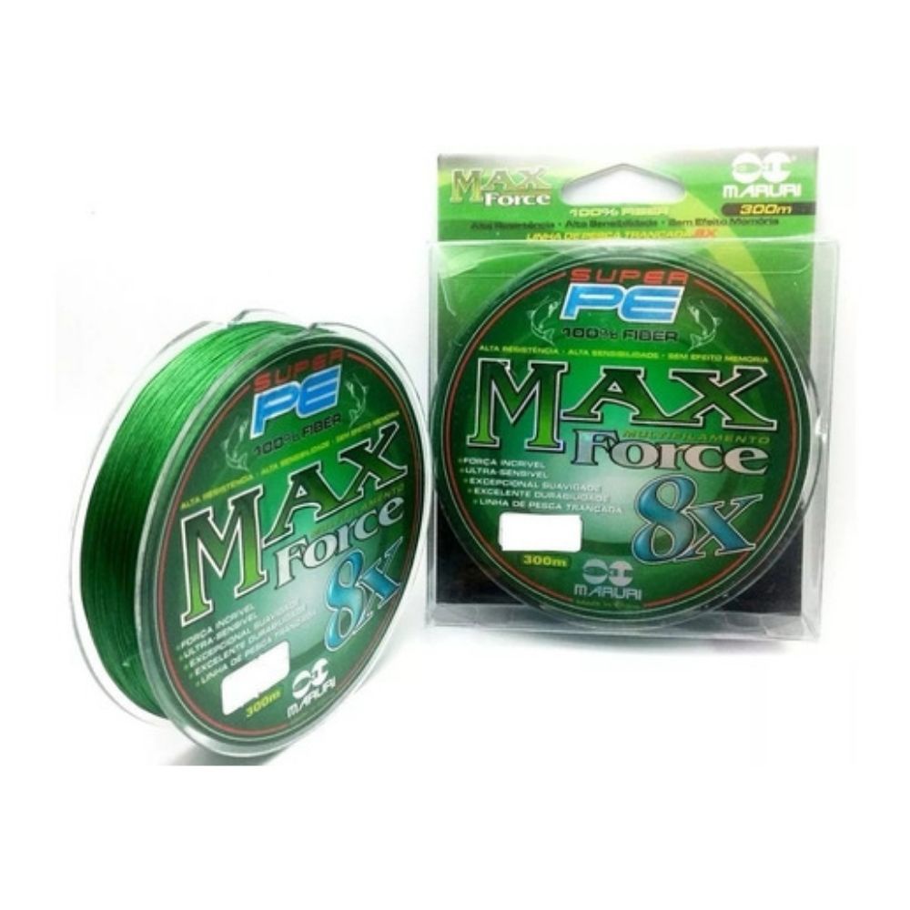 Linha Maruri Max force 8X Multifilamento 0,30mm - 39lb Verde