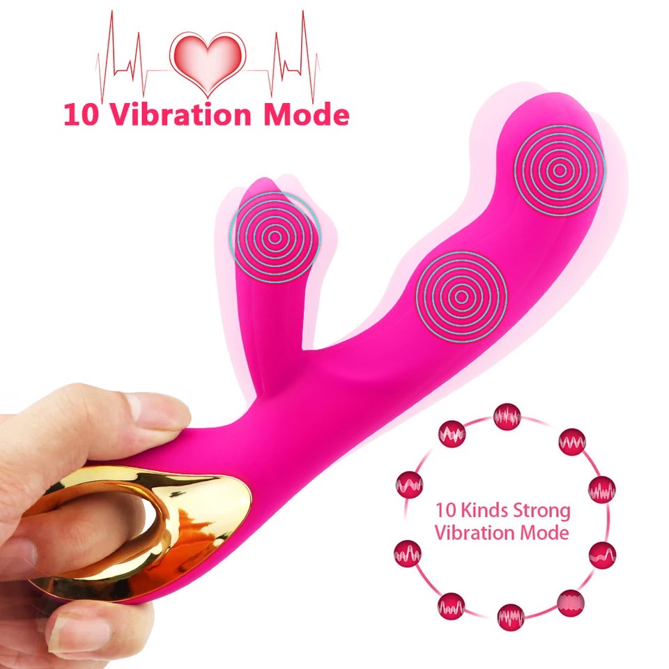 Vibrador Ponto G Recarregável Com Estimulador De Clitóris 10 modos de vibração VBR-18