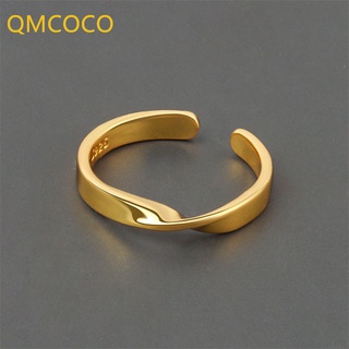QMCOCO Prata Ouro Cor Coreano Estilo INS Anel Geométrico Irregular Para Homens E Mulheres De Dedo Clássico Simples Presente De Festa