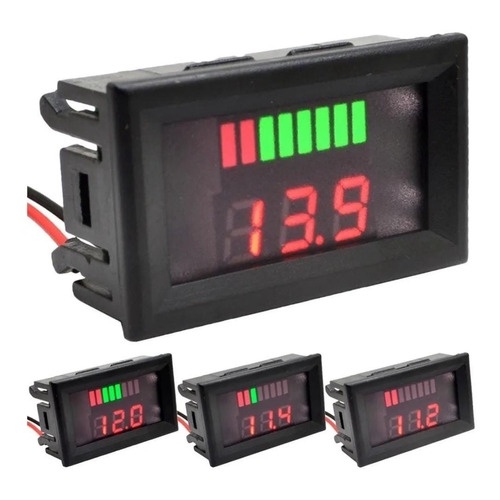 Voltímetro Digital Medidor 12v Bateria - Porcentagem