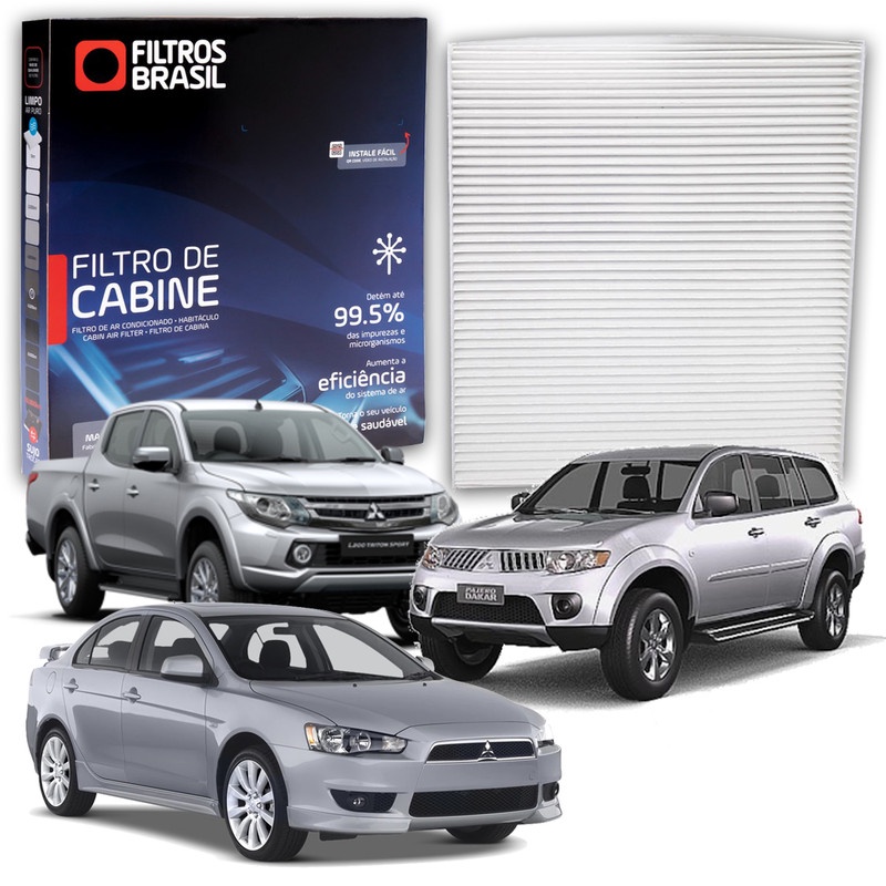 Filtro da Cabine Ar Condicionado Mitsubishi L200 Triton HLS Lancer Evolution 2.0 Pajero Dakar em Oferta na Shopee