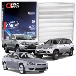 Filtro da Cabine Ar Condicionado Mitsubishi L200 Triton HLS Lancer Evolution 2.0 Pajero Dakar