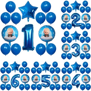 14pçs Conjunto De Balão De Alumínio Boss Para Festa/Aniversário/Bebê/Número /