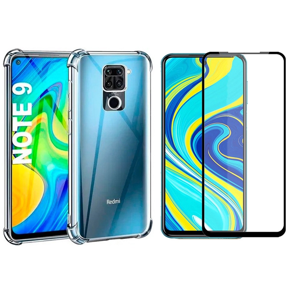 Capa Anti Impacto Redmi Note 9 Xiaomi + Película Frontal 3D Xiaomi Full Cover Cobre Tela Toda
