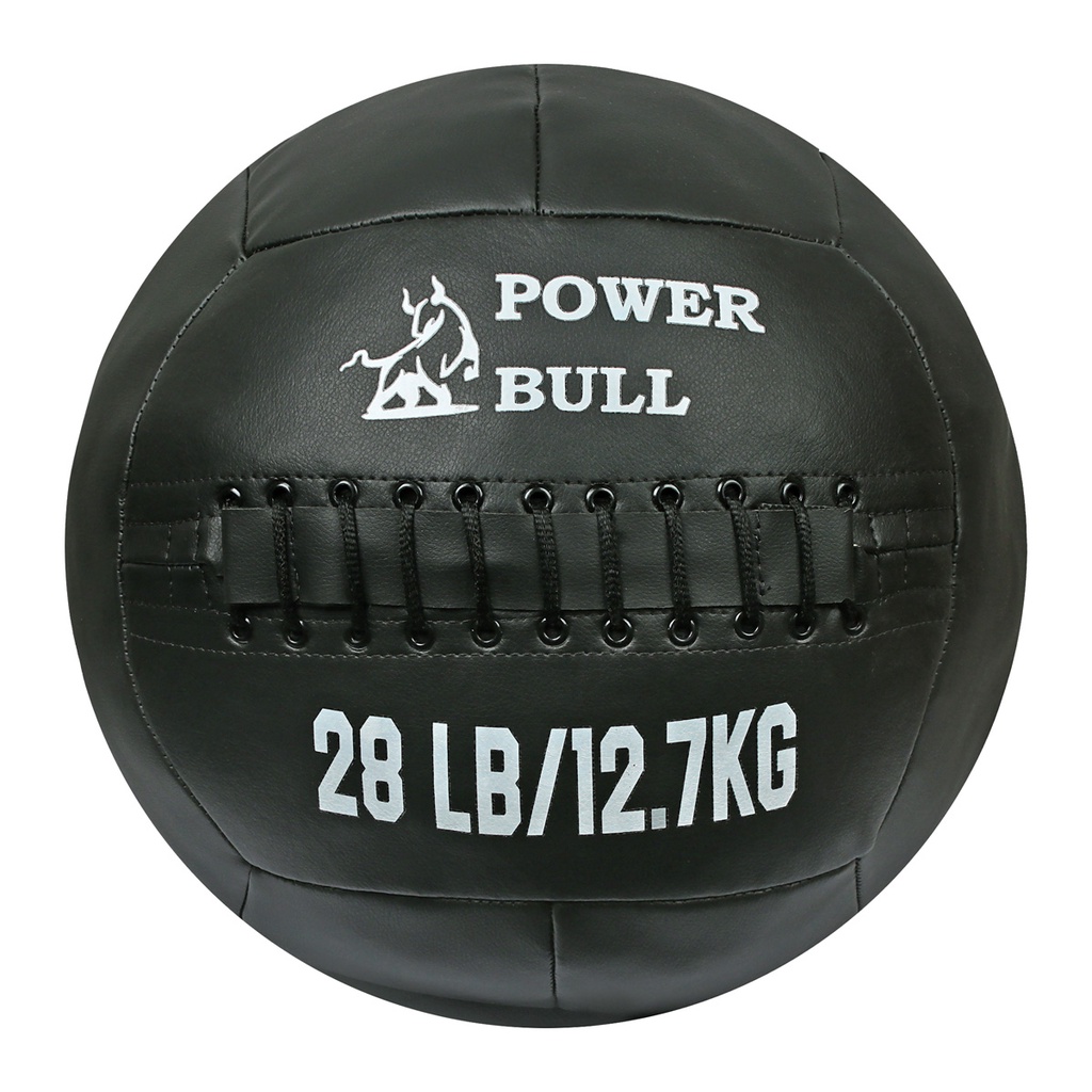 Wall Ball 12,7 kg Medicine Ball Bola de Peso Couro Academia Fitness Treinamento Funcional Cross Fit