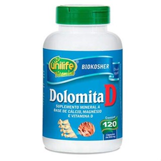 Dolomita D 120 Cápsulas 950mg - Unilife em Oferta na Shopee