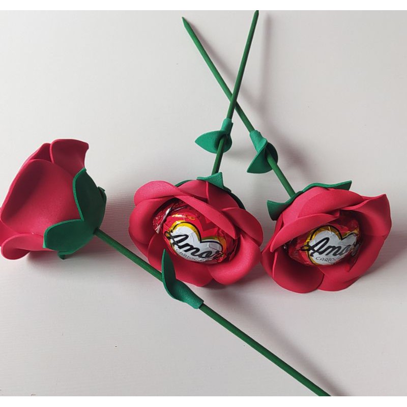 Rosa/Flor de EVA Porta Bombom Dia dos Namorados | Shopee Brasil