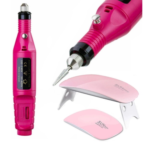 Kit Manicure Cabine Estufa de Unha Sun Mini + Lixa Lixadeira Eletrica Caneta Para Unhas Pedicure JAS BAZAR em Oferta na Shopee
