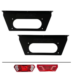 Par Suporte Metal Lanterna Traseira Estilo Guerra Implementos Caminhão Carreta 41cm EDNIM1414