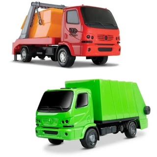 Kit Caminhões Tira Entulho e Coletor de Lixo - Roma Brinquedos em Oferta na Shopee