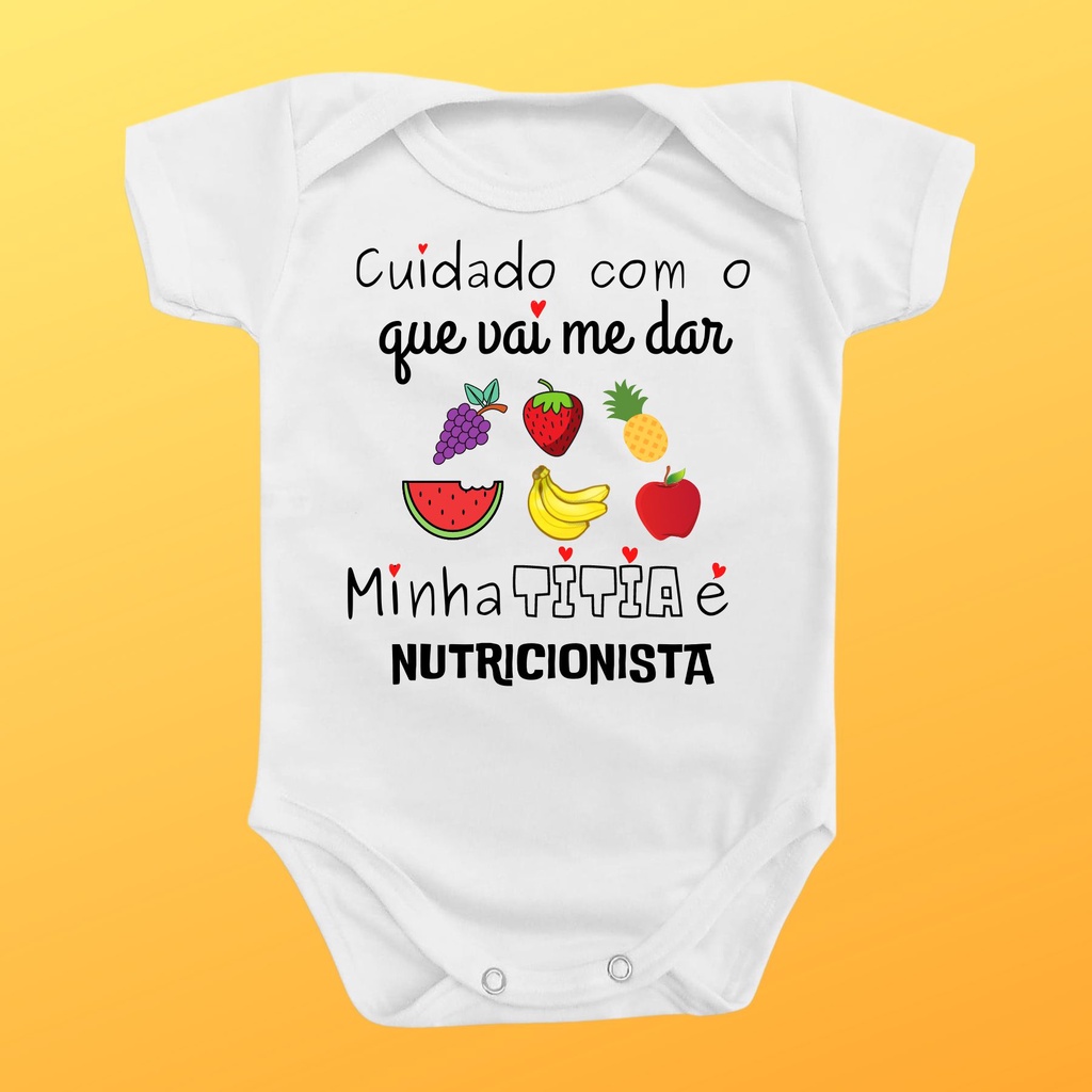 Body Roupa De Bebê Titia Nutricionista Cuidado Divertido Tia em Oferta na Shopee