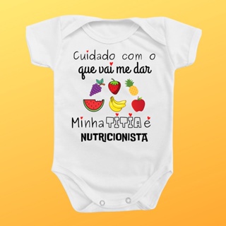 Body Roupa De Bebê Titia Nutricionista Cuidado Divertido Tia em Oferta na Shopee
