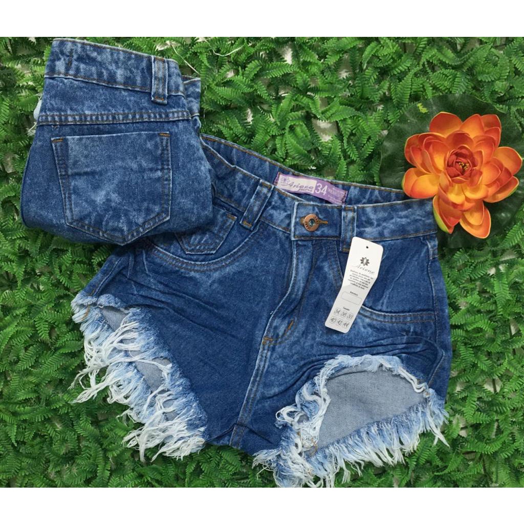 Shorts Jeans Preto bigodinho Lançamento 2022 Meninas