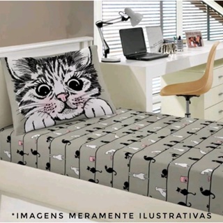 Lençol Solteiro Avulso com Elástico Masculino Feminino Virol Microfibra Estampado em Oferta na Shopee