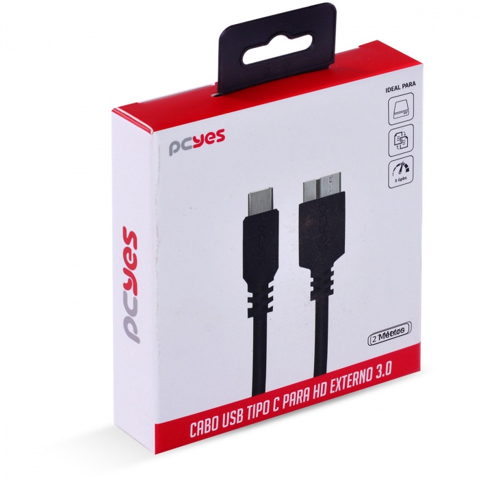 Cabo Para Hd Externo Usb Tipo C Para HD Externo 3.0 1 Metro