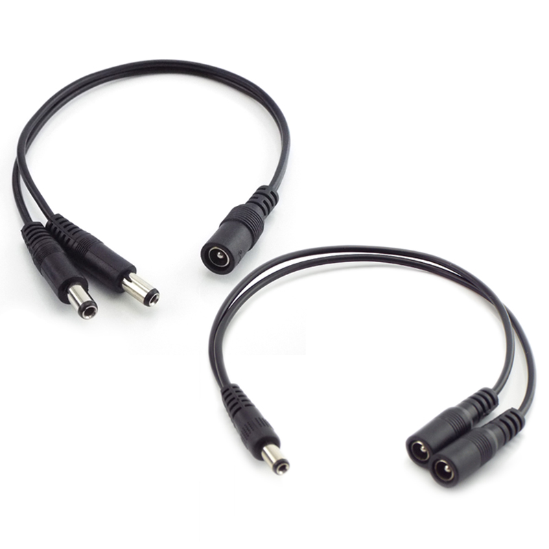 5.5 Milímetros 2.1 Milímetros 1 Fêmea Para 2 Way Masculino Dc Power Splitter Conector Plug Cabo De Extensão Para Cctv Led Strip Fornecimento De Luz Adaptador