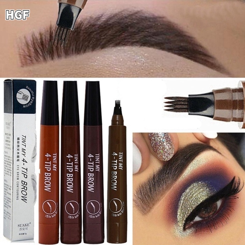 Caneta De Sobrancelha À Prova D 'Água 4 Garfos Portátil / Ferramenta De Beleza Para Mulheres HGF