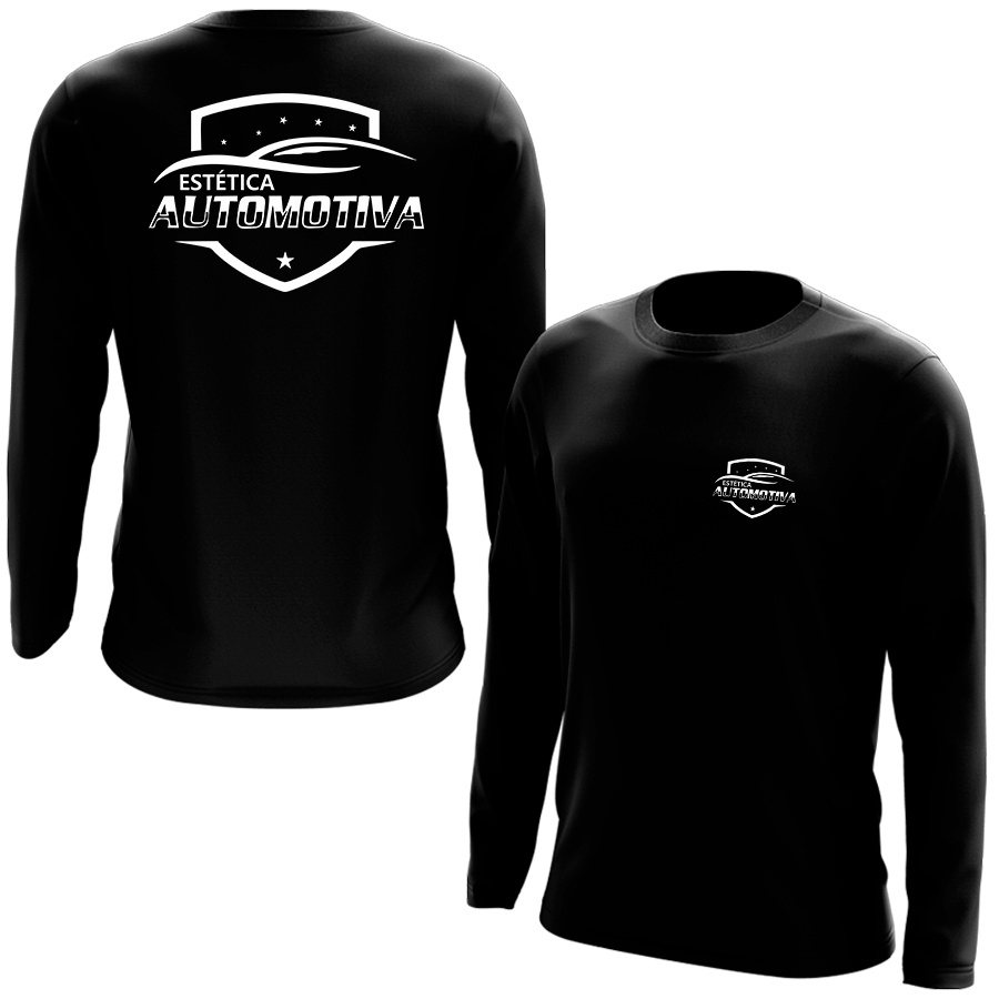 Camiseta Manga Longa Estética Automotiva Uniforme Serviço