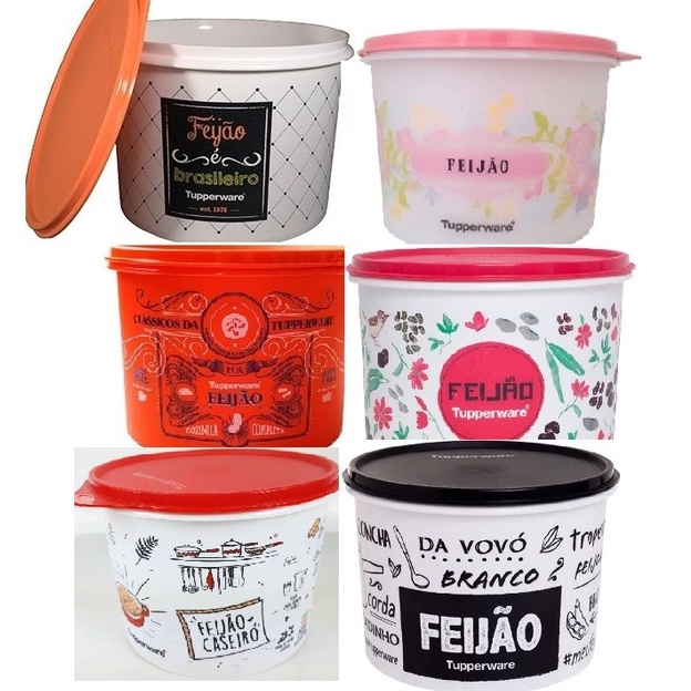 Tupperware Caixa Pote Para Feijão Bistrô Ou Preto E Branco PB Ou Linha Clássicos Ou Floral 2kG
