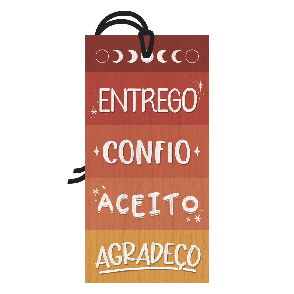 Placa Decorativa Mini 7x14 Tag Decorativa Entrego Confio Aceito Agradeço