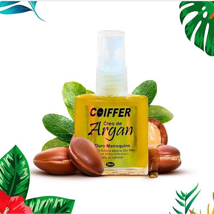 Óleo De Argan Coiffer 30ml Reparador De Pontas Danificadas Pós Escova Progressiva