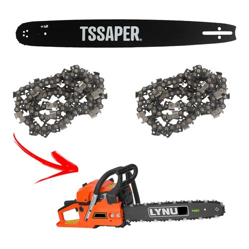 Kit 2 Corrente + 1 Sabre 16 Motosserra Lynus Mly-55c 0.325
