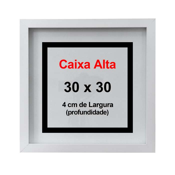 Quadro Moldura Decorativa Caixa Alta Branco 30x30cm Com Vidro em Oferta na Shopee