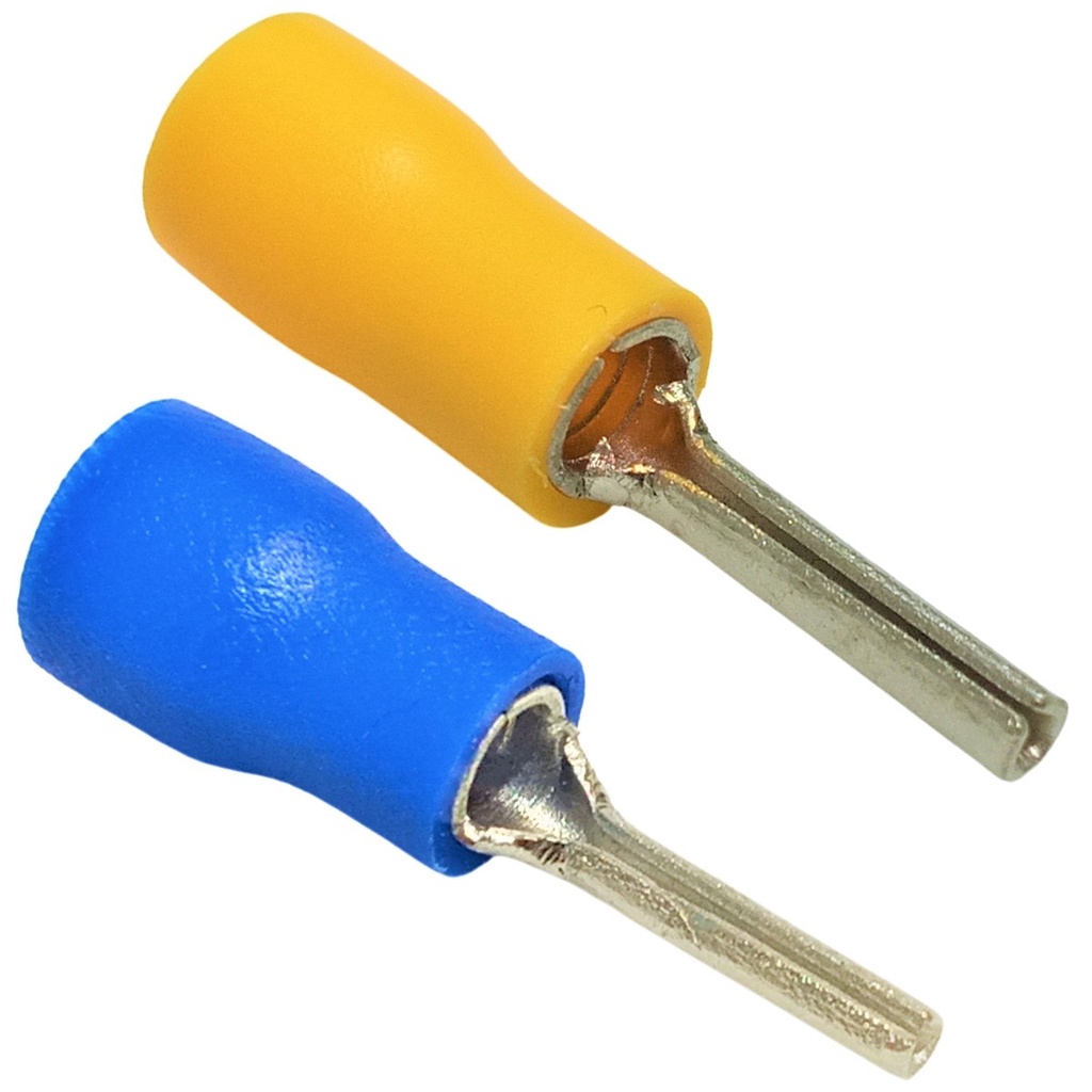 Kit 200 Unidades Terminais Conectores Pré Isolados 1,5mm à 6mm Tipo Pino Agulha Oco Tubular Elétrico