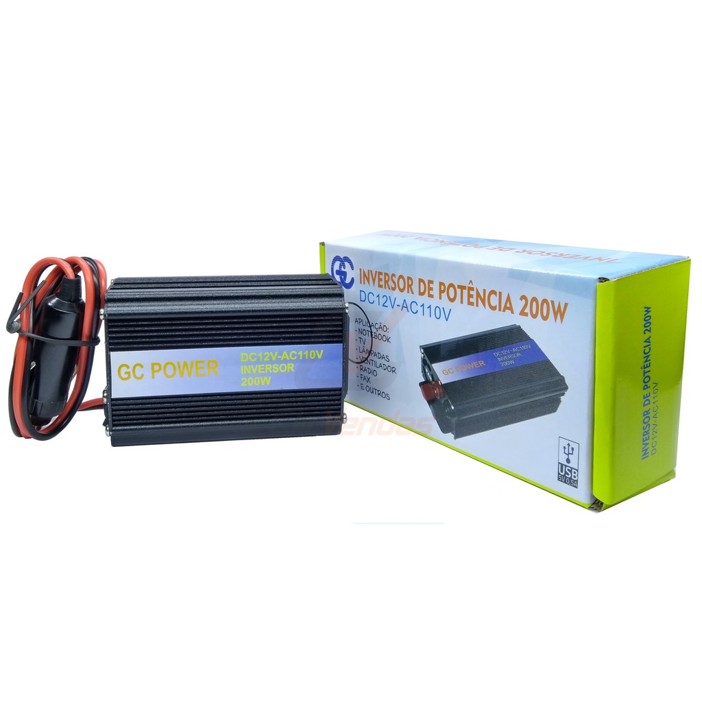 Inversor 200w Conversor Entrada 12v Saida 110v
