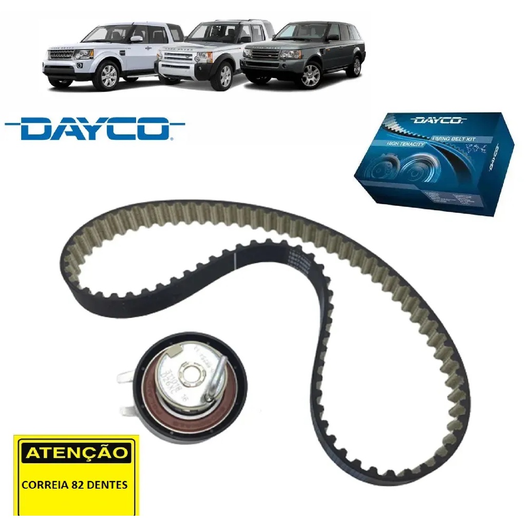 KIT CORREIA DENTADA TRASEIRO 82 DENTES LAND ROVER DISCOVERY 3/DISCOVERY 4/ RANGER ROVER 2.7 V6 24V TDV6 2005 A 2011 LR019115/SKU979