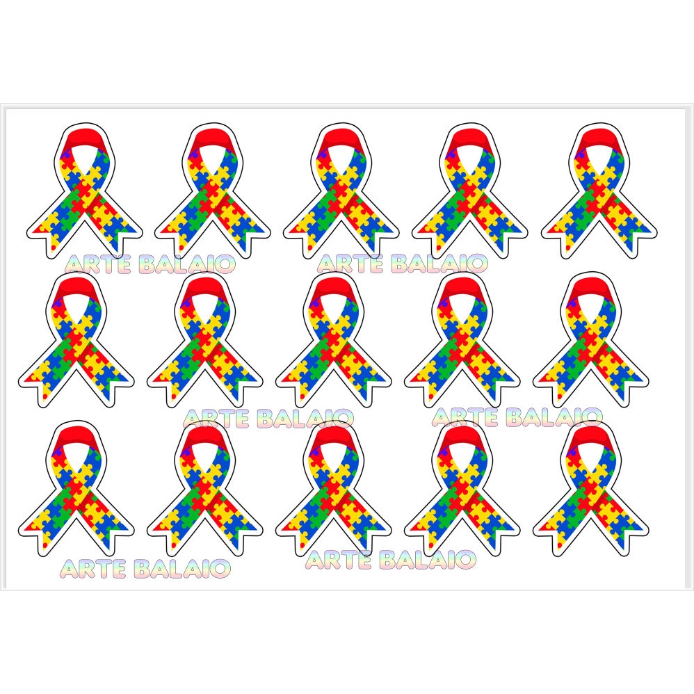 Kit 15 Símbolo do Autismo 5x5cm identificação uniforme Termocolantes para peças em tecido em Oferta na Shopee