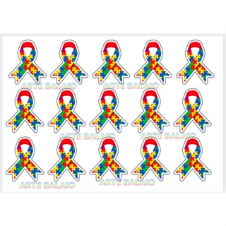 Kit 15 Símbolo do Autismo 5x5cm identificação uniforme Termocolantes para peças em tecido em Oferta na Shopee