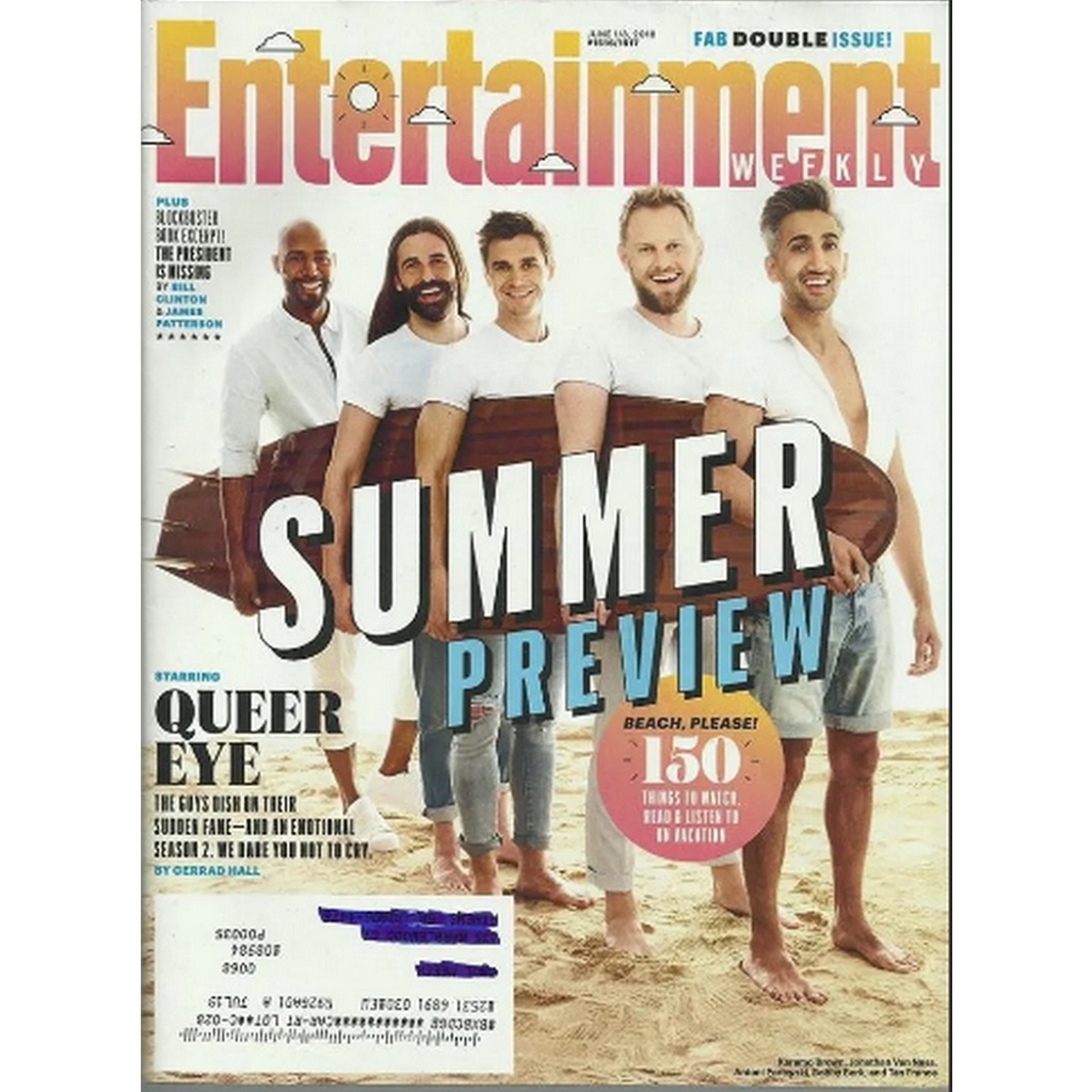 REVISTA E. WEEKLY, DE 2018, COM KARAMO BROWN, JONATHAN VAN NESS, ANTONI POROWSKI,  BOBBY BERK, TAN FANCE NA CAPA.