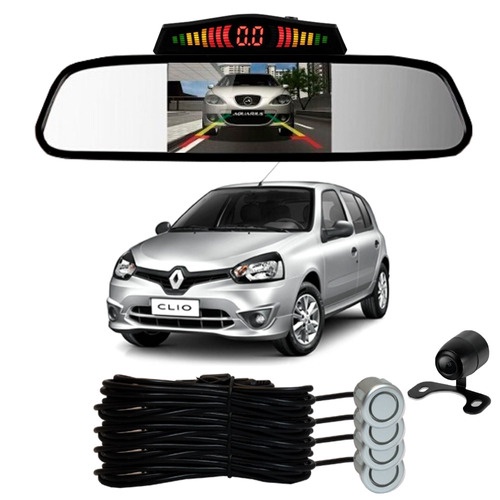 Sensor De Ré + Espelho Camera Ré Renault Clio Prata em Oferta na Shopee