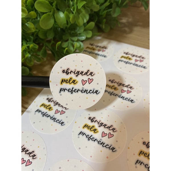 100 Adesivos Obrigada pela preferência | Adesivo etiqueta cliente em Oferta na Shopee